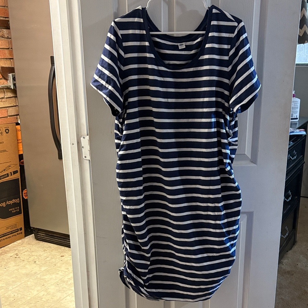 Old Navy Navy and White Striped Dress